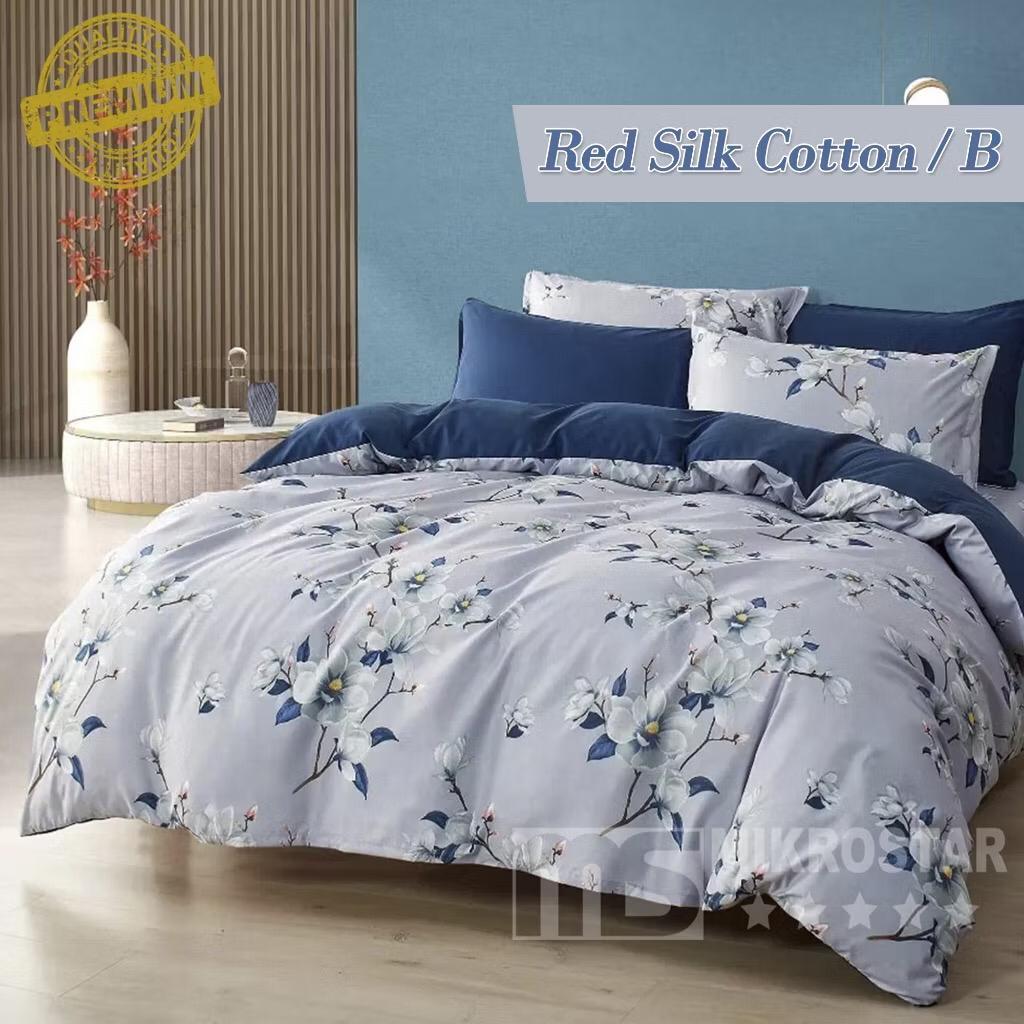 BEDCOVER MURAH SATU SET FREE TAS MIKA UK SINGLE 120X200 MOTIF KOTAK MINIMALIS DAN BUNGA / LAINNYA