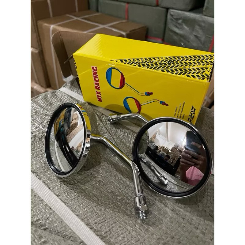 Spion vespa matic mini  Bulat black/krome Kaca Cembung Model Vespa Universal