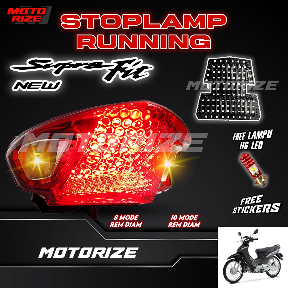 STOPLAMP RUNNING SUPRA FIT NEW LAMPU LED REM BELAKANG MOTOR VARIASI MOTORIZE