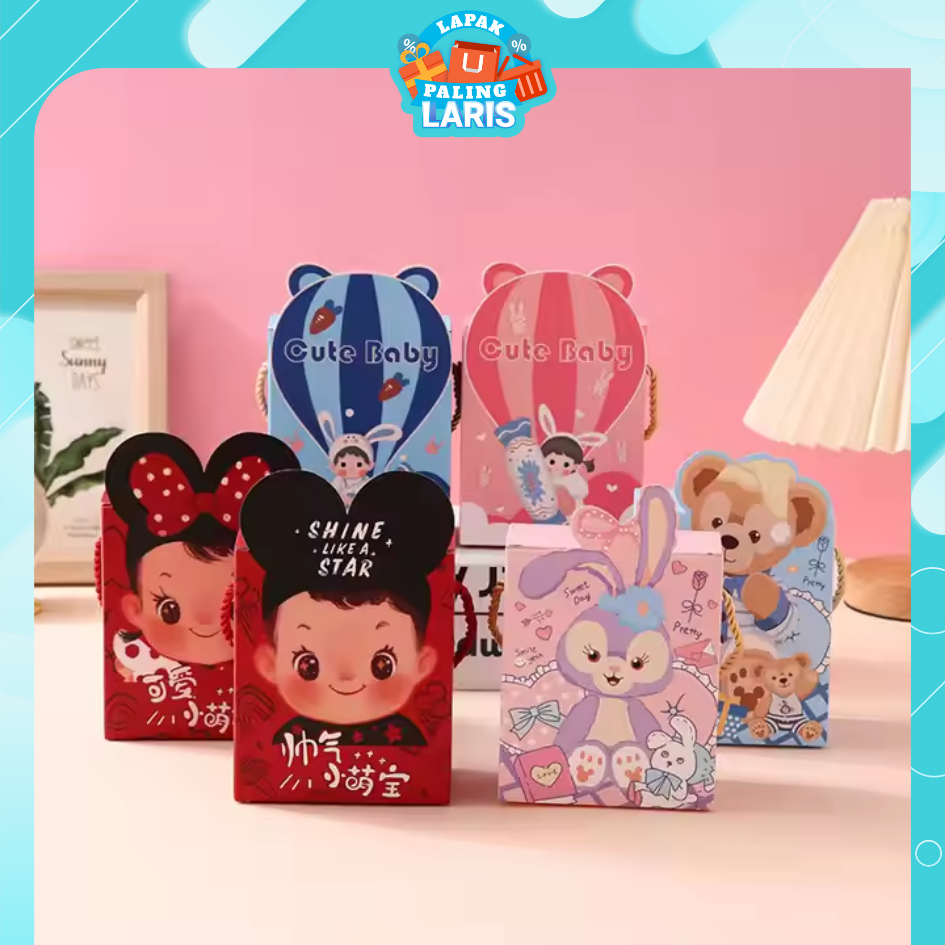 

LPL Goodie Bag Ulang Tahun Anak Motif Kartun Tas Bingkisan Hadiah Hampers Ulang Tahun Anak Kotak Souvenir Kantong Tentengan Bingkisan Paper Bag Kertas
