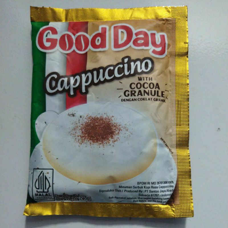 

Good Day Cappuccino kemasan 25 gram (10 schet)