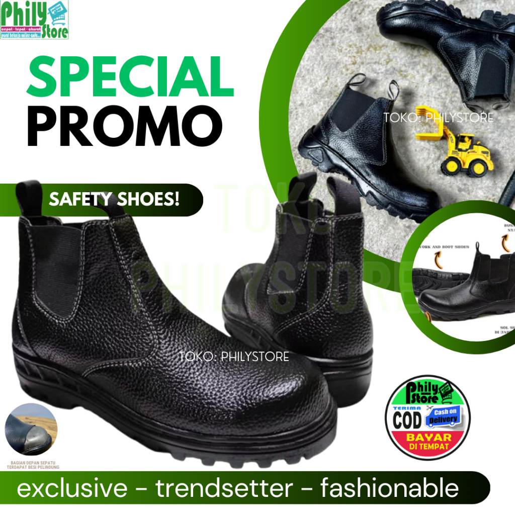 Sepatu Caterpillar pria Sepatu Safety Boots Ujung Besi Fashion Pria Bikers Turing Sepatu Safety Boot