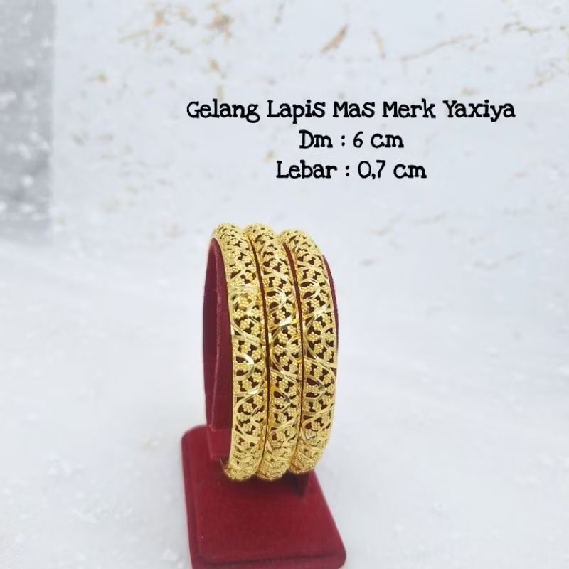 Gelang Keroncong Bahan Lapis Emas Merk Yaxiya Pengganti Emas Asli