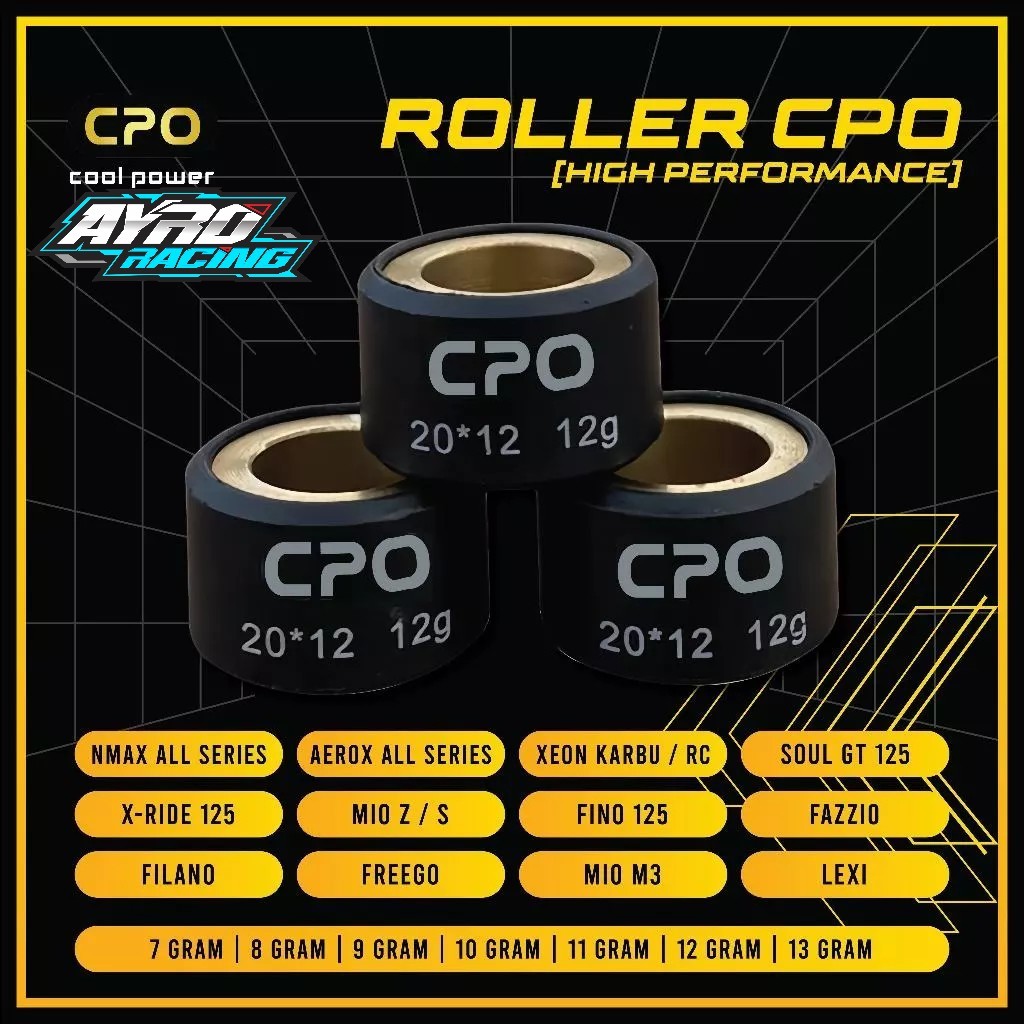 Roller Nmax Aerox Lexi CPO Mio M3 Soul GT Xeon Xride 125 CPO Cool Power