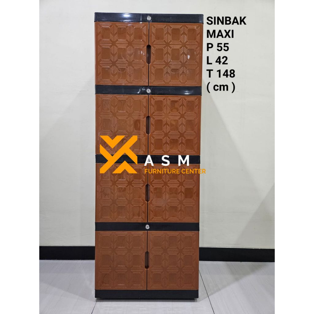 Lemari Plastik Sinbak Maxi 4 Susun Super Kokoh/Lemari Plastik 4 Susun/Lemari Plastik