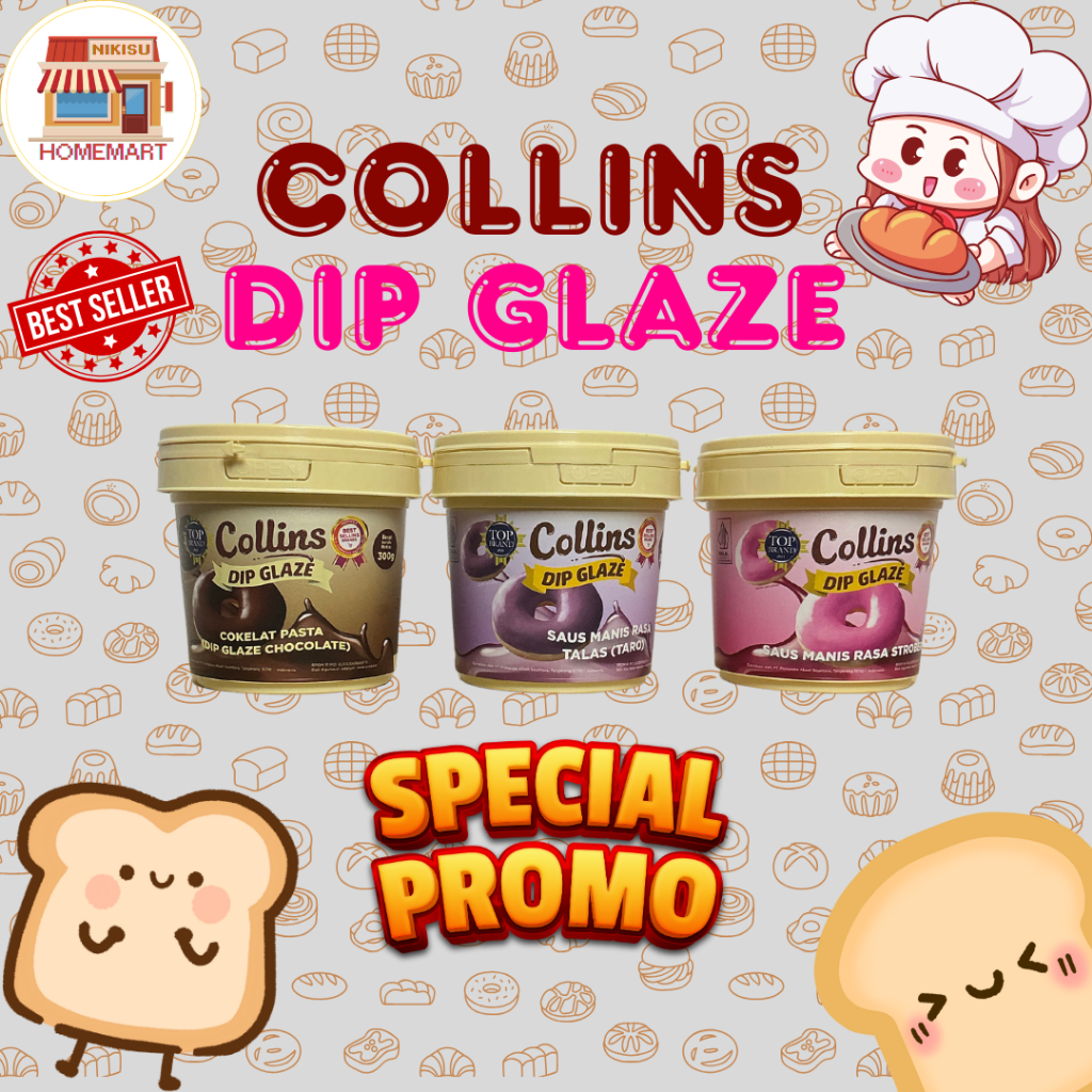 

COLLINS DIP GLAZE COKLAT cream roti 300 gr Termurah