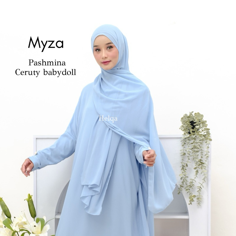 Set Pashmina Cadar by Helqa Pashmina polos Cadar label Gold