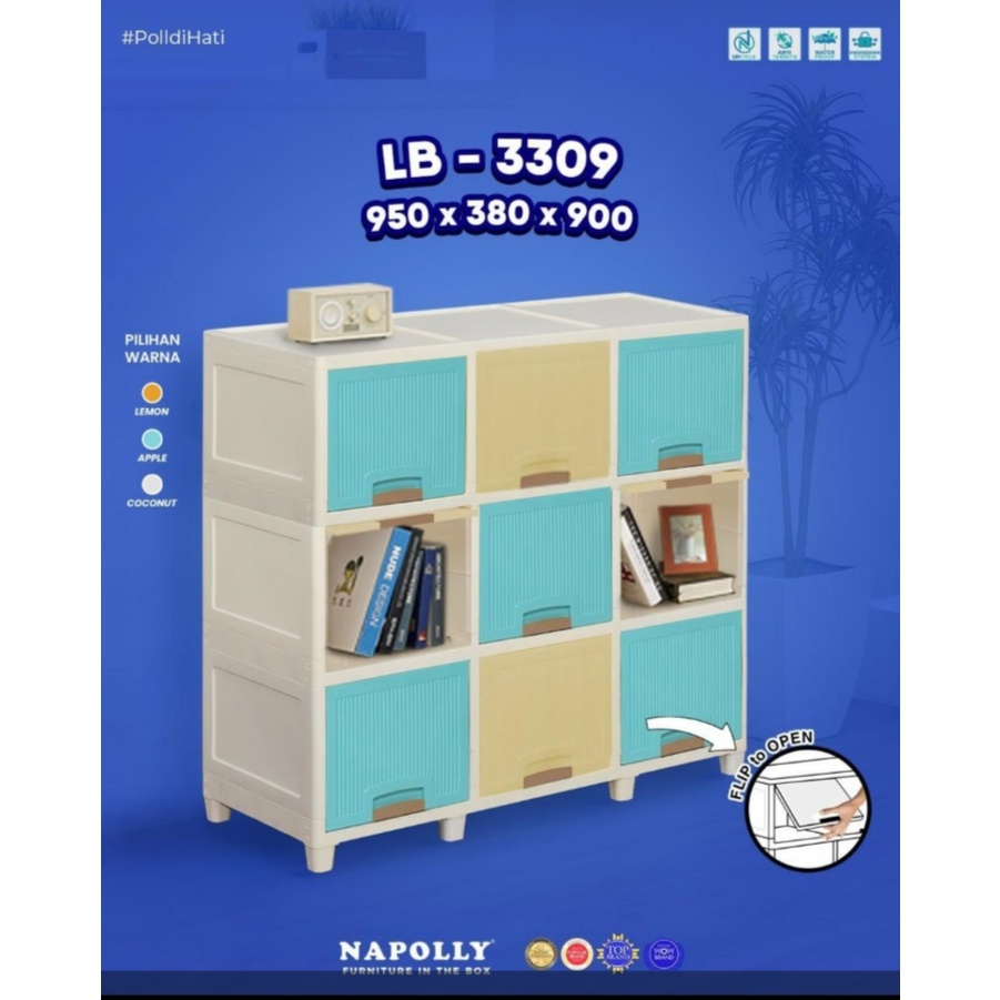 LEMARI PLASTIK NAPOLLY LOCKER BOX SUSUN- MEJA TV PLASTIK