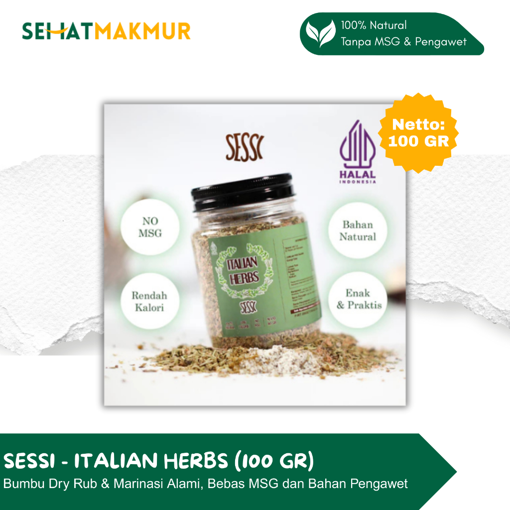 

Sessi - Italian Herbs (Bumbu Diet Alami, Rendah Kalori, Marinasi Tanpa Pengawet & MSG)