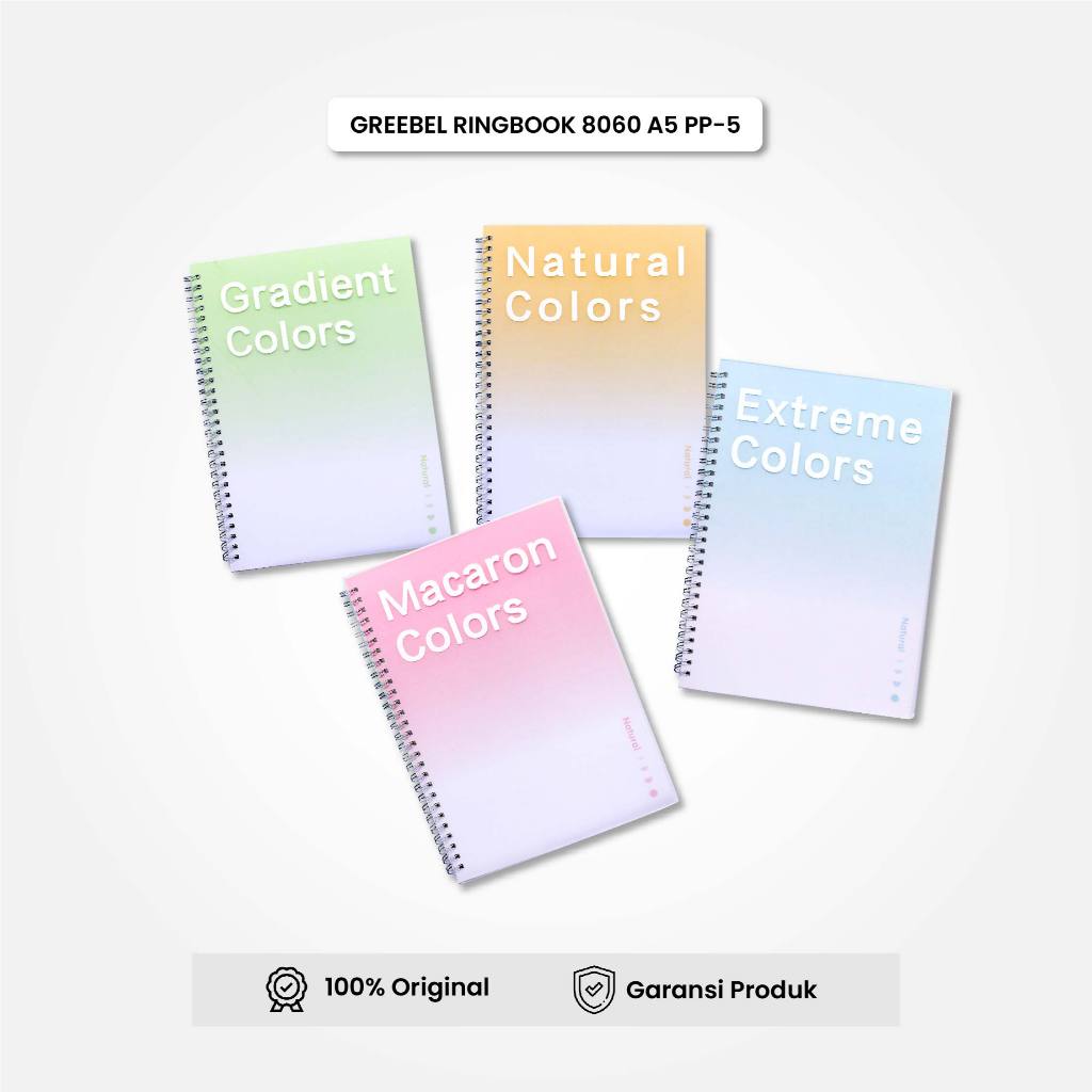 

GREEBEL NoteBook A5 Buku Diary Aesthetic / RingBook 8060 A5 PP-5 / Buku Note Binder 60 Halaman / Buku Tulis Lucu Pastel / IStationery