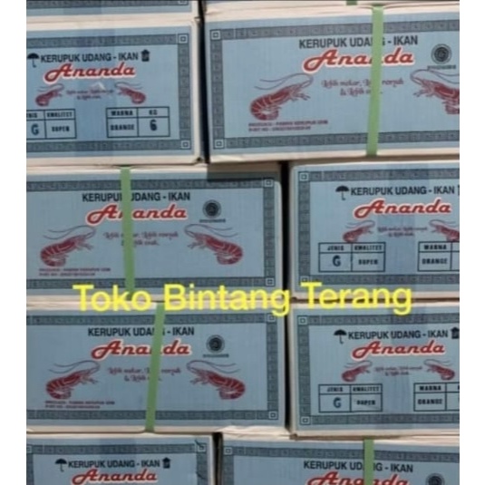 

Kerupuk / Krupuk Udang Ikan Ananda Gondang Besar 1 Dus/Karton/Bal 6 kg