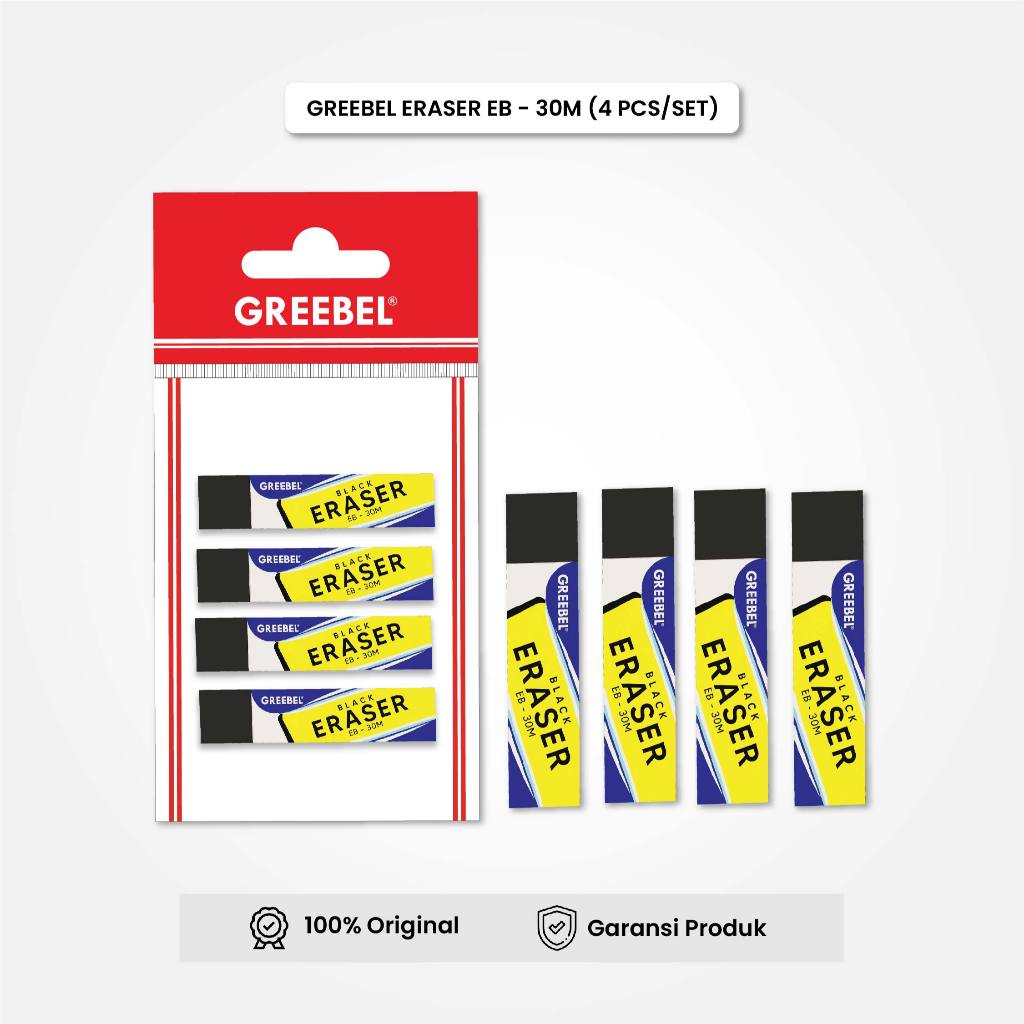 

GREEBEL Eraser Stip Hapusan EB-30M (4PCS/SET) Penghapus Pensil / Alat Tulis Sekolah