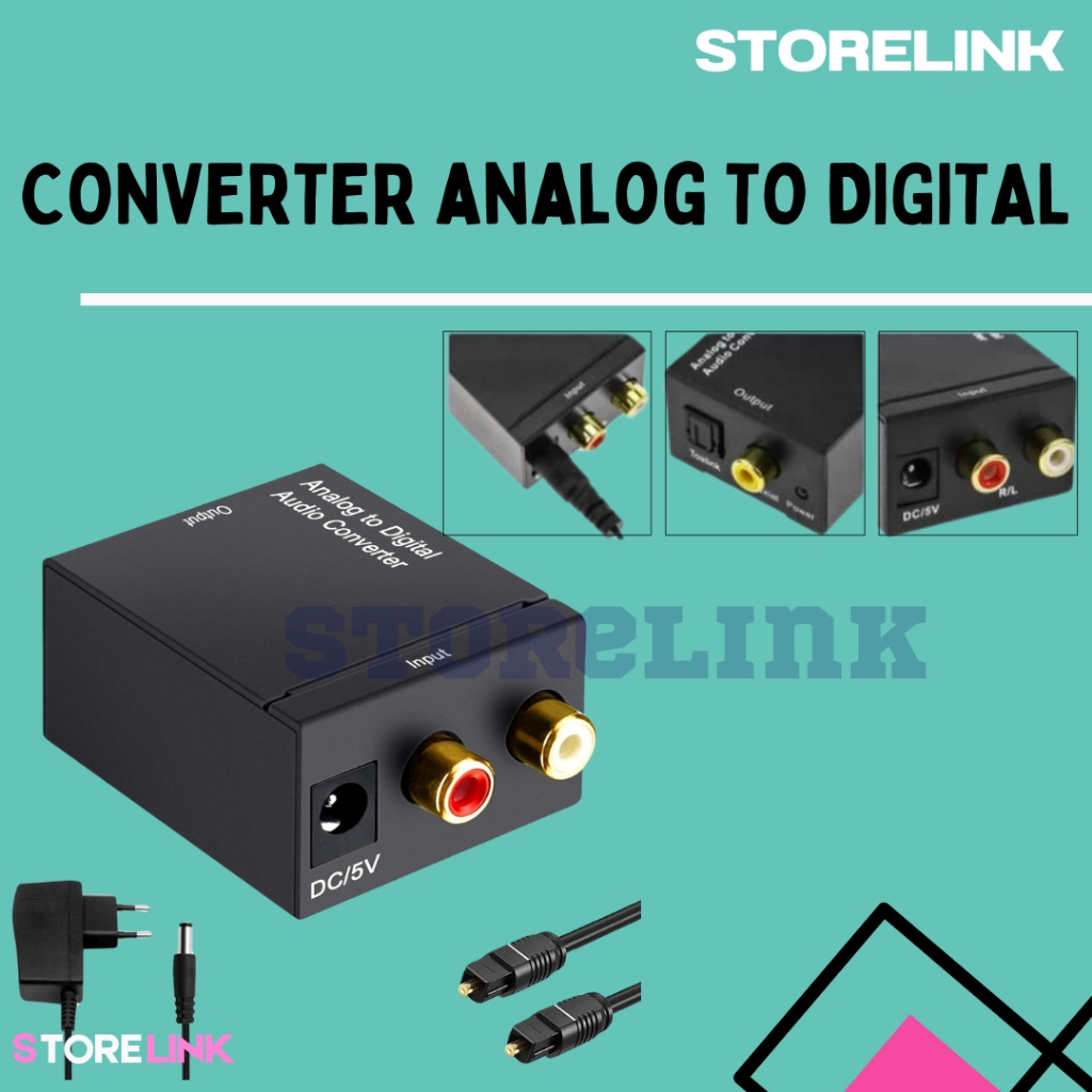 Analog to Digital Audio Converter optik coaxial toslink CONVERTER ANALOG TO DIGITAL / CONVERTER AUDI