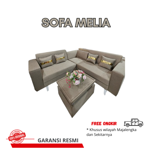 Sofa Melia / Sofa sudut melia kursi ruang tamu nyaman empuk minimalis mewah elegan