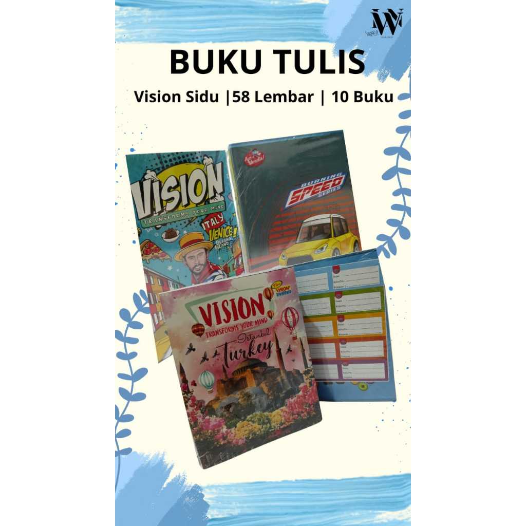 

BUKU TULIS VISION SIDU (SINAR DUNIA) 58 LEMBAR COVER RANDOM -- PACK 10 BUKU