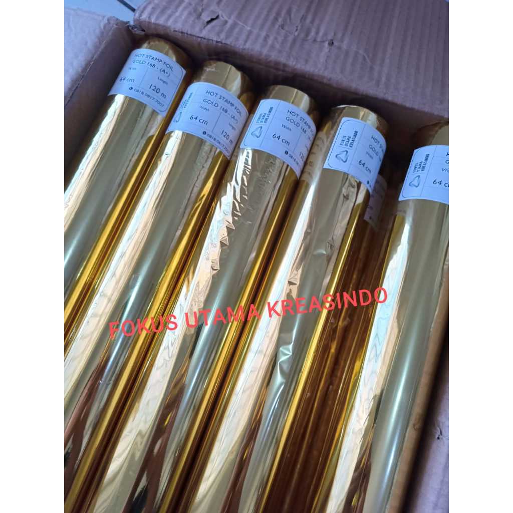 

Poly Hot Stamp Foil Emas Gold - Undangan, Packaging (64cm x 120m) - Gold Muda 168