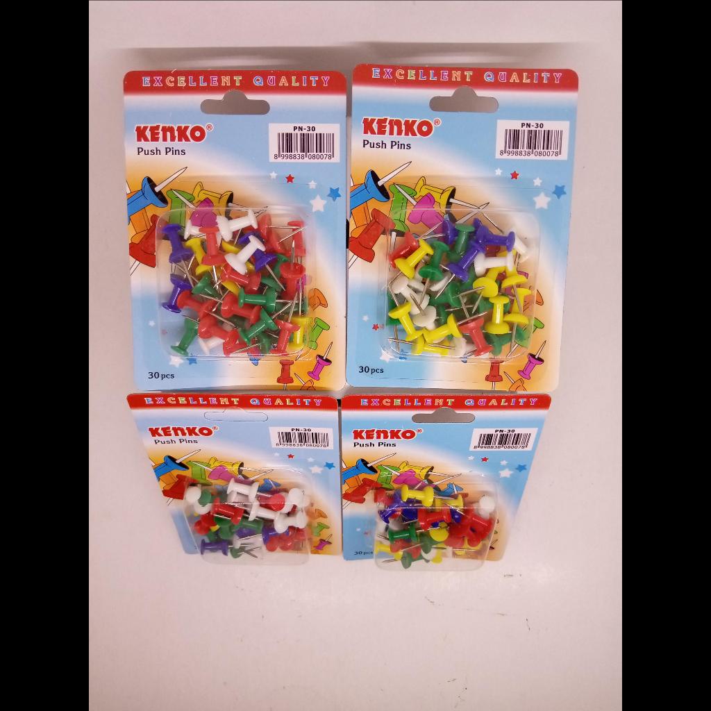 

Push Pins Kenko PN - 30 / Paku Mading / Warna Warni / 1 set / 30 pcs