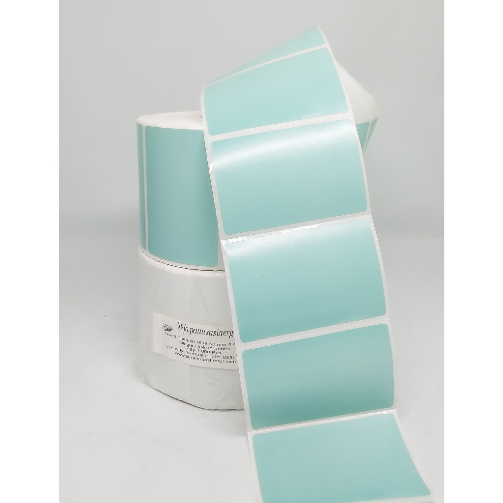 

Direct Thermal Single Line 1000 pcs per Roll Blue 60mm x 40mm