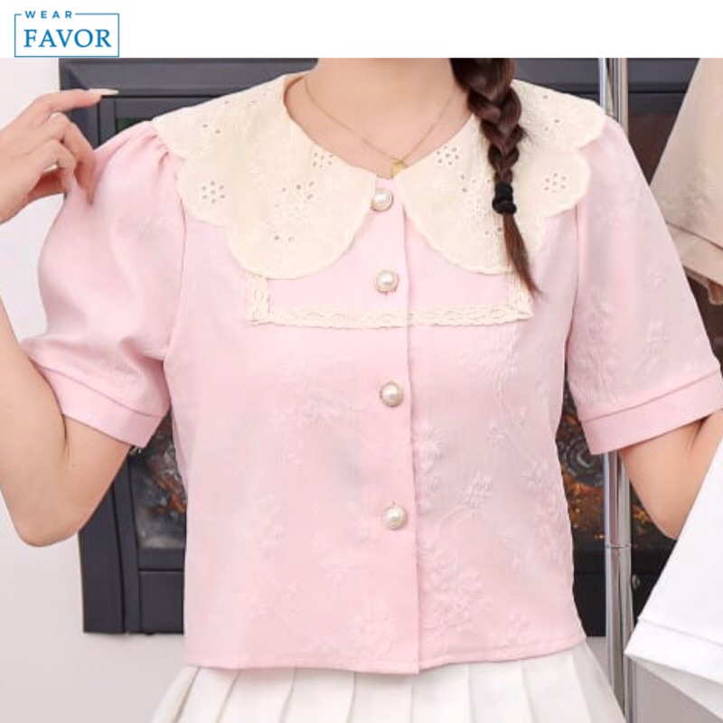 Blezer sleeves kerah renda FAVOR fashion wanita murah kekinian