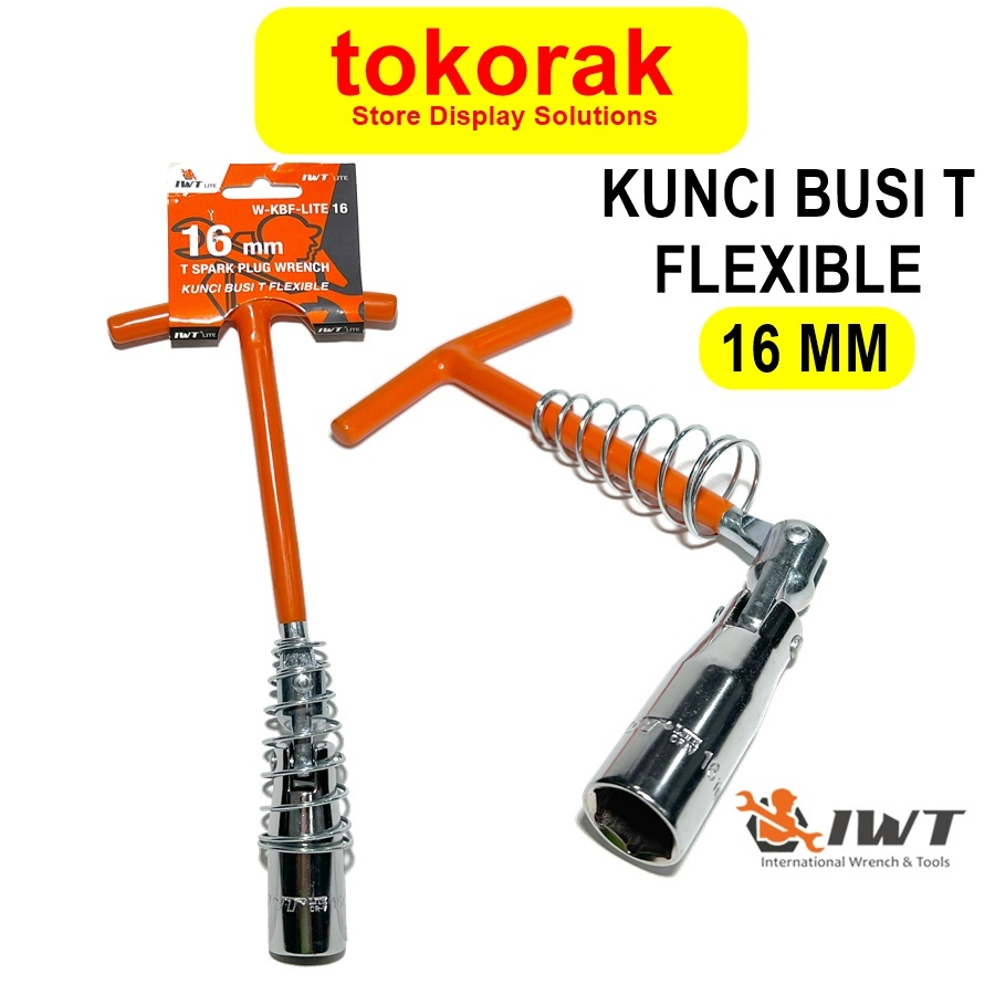KUNCI BUSI FLEXIBEL MODEL T IWT LITE 16 MM KUNCI SOCK SOK SOCKET FLEXIBLE FLEKSIBEL BUSI SPARK PLUG 