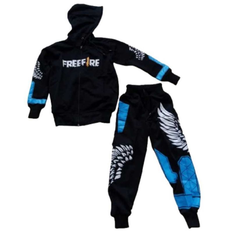 setelan jaket dan celana anak free fire ff game angel calca