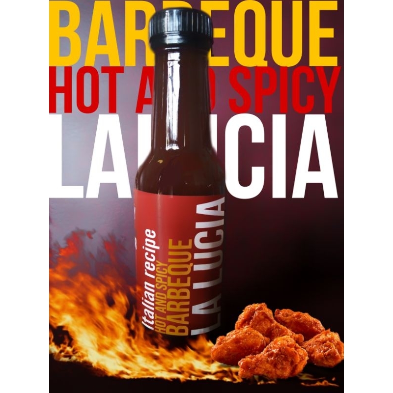 

Saos La Lucia saos "BBQ Pedas Barbeque pedas Barbekyu pedas"cocolan saos langsung makan kemasan 270g