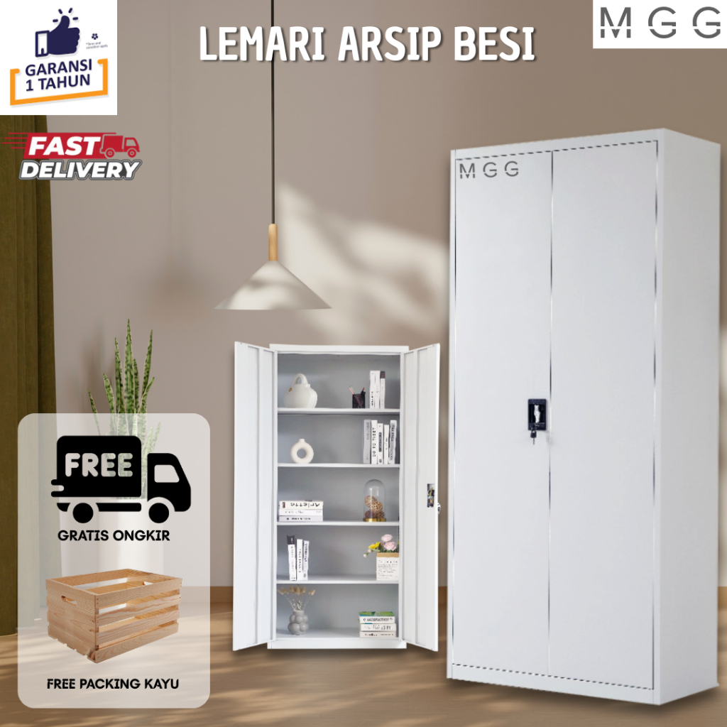 MGG Lemari Arsip Kantor Sekolah Lemari Arsip Kabinet Lemari Besi Kantor Metal Pintu Tarik Full PLat