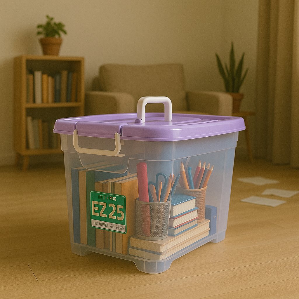 Box Container Plastik Ezy Cb 25 Liter Kontainer box murah Transparan Kotak Penyimpanan Barang Serbag