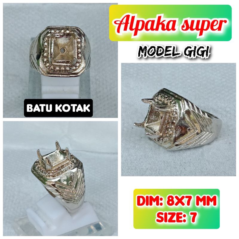 emban batu akik dan permata alpaka super  model kotak.13