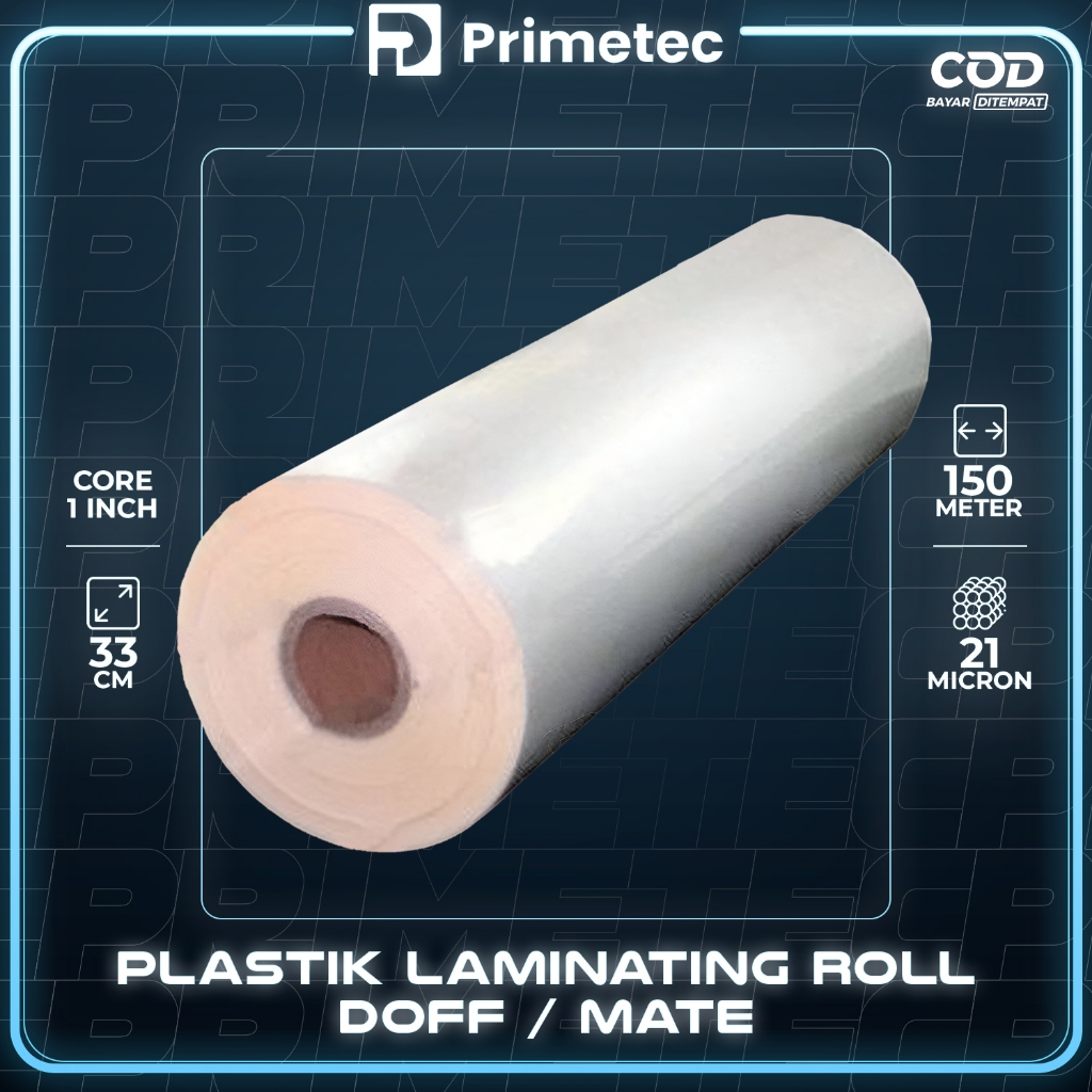 

Promo PLASTIK LAMINATING ROLL 33 CM X 150 M 21/30 MIC DOFF / GLOSSY (JAKARTA)