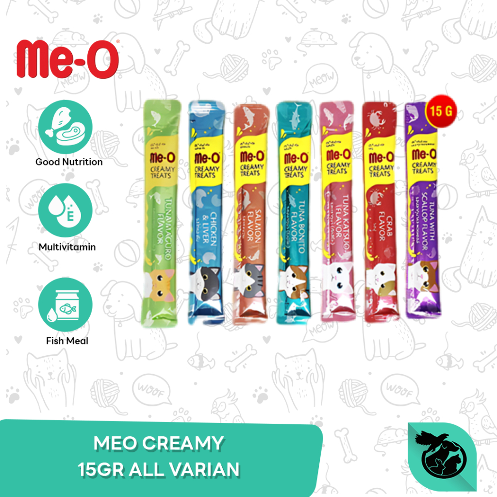 Snack treats Kucing Meo Creamy Mix All varian 15 Gram