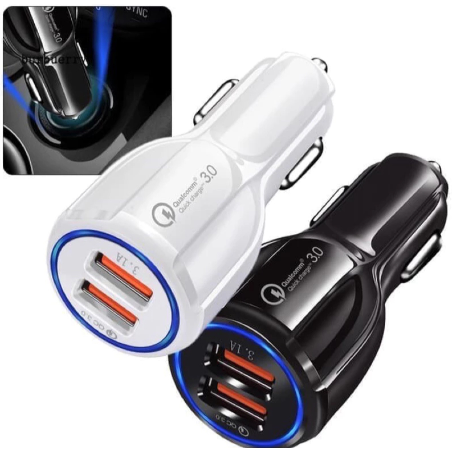 Car Charger Colokan Mobil 2 Port Fast Charging Charger Motor HP