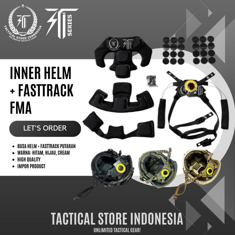 Tactical Store Indonesia - ORIGINAL Dalaman Helm Tactical FMA Wendy Exfil - Inner Busa Helm Fast Tra