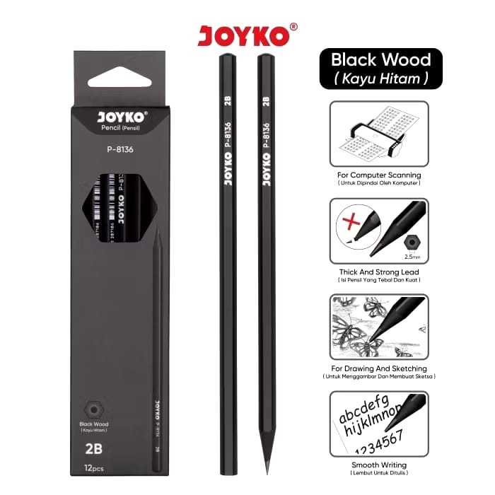 

Veiso_Pencil Pensil Joyko P-8136 2B 1 BOX 12 PCS