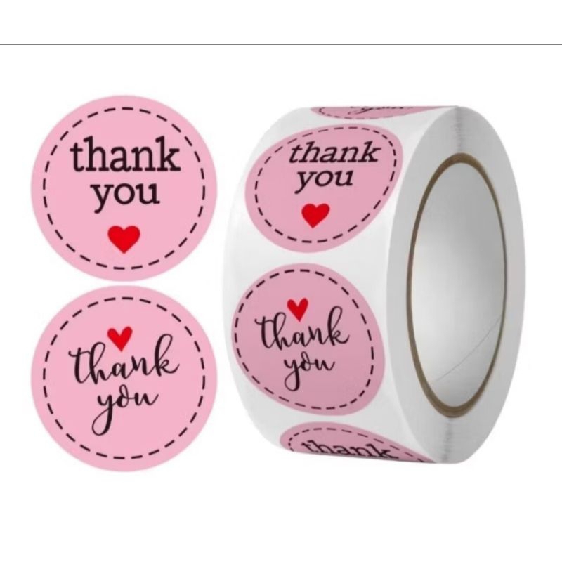 

stiker thank you u label ucapan terima kasih terimakasih untuk mempercantik kemasan makanan kado hadiah