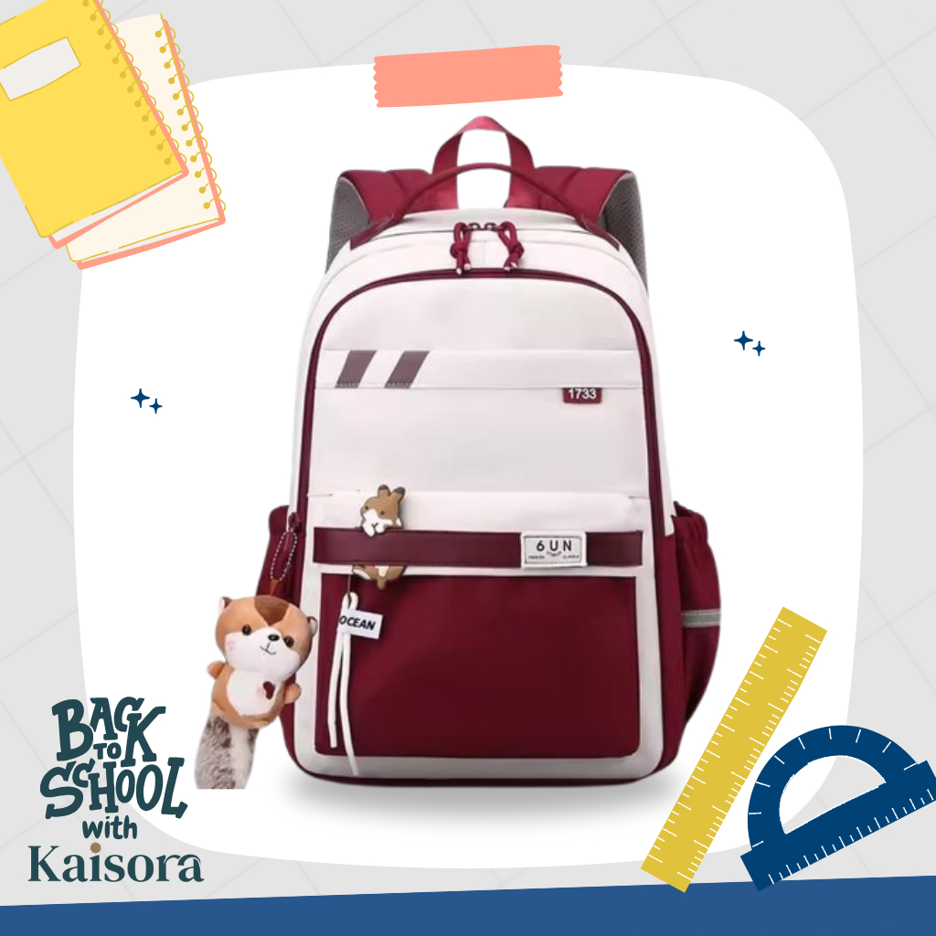 Kaisora - Tas Ransel Anak Perempuan Sekolah TK SD SMP Polos Lucu
