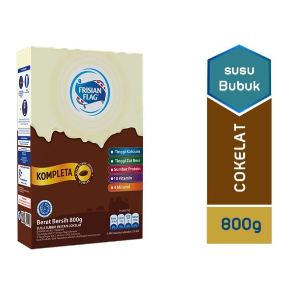 

FRISIAN FLAG SUSU BUBUK INSTANT KOMPLETA CHOCOLATE BOX 800g