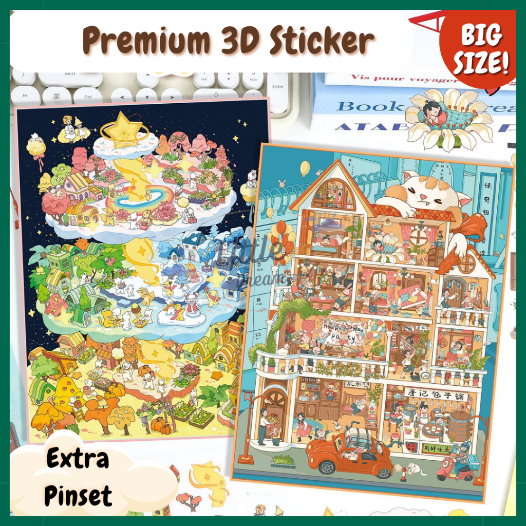 

BIG SIZE STICKER 3D Premium Decoration Creative Mainan Anak Lucu Viral Korea Satisfying Unik