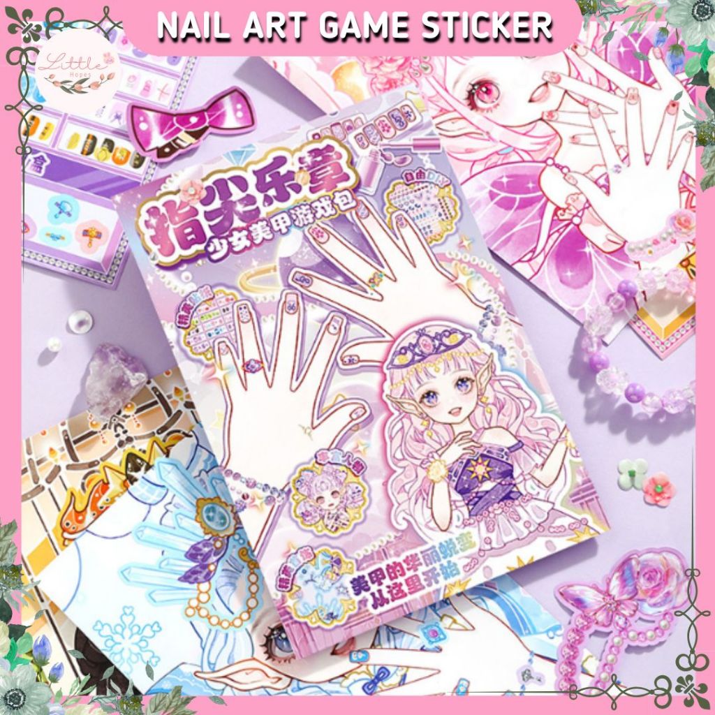 

NAIL ART Game Sticker Pack Stiker Buku Premium DIY Fashion Cantik Lucu Dress Up Murah Viral COD