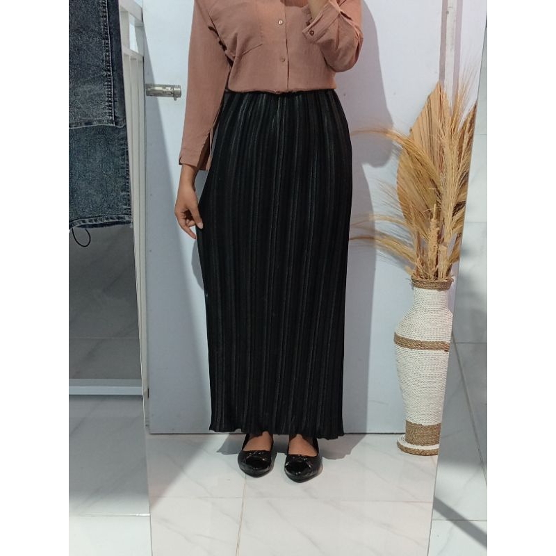 Rok Span Plisket Panjang // Rok Span // Rok Plisket