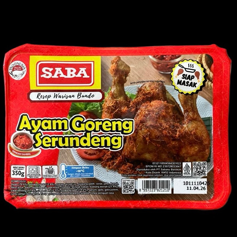 

Ayam Ungkep Goreng Serundeng Saba 350 gram