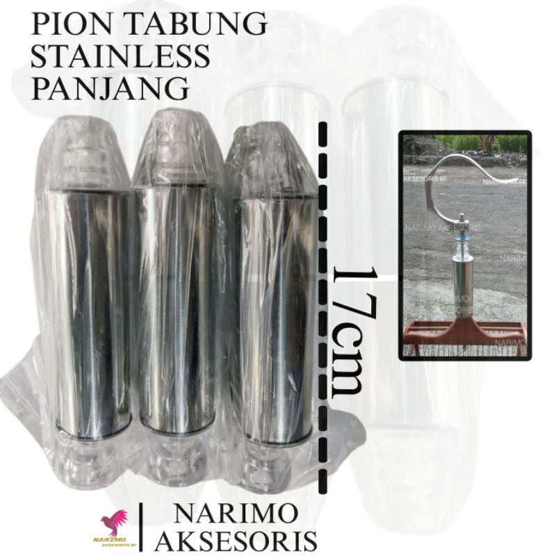 Pion tabung stainless panjang sangkar kotak BNR diamond pion tabung