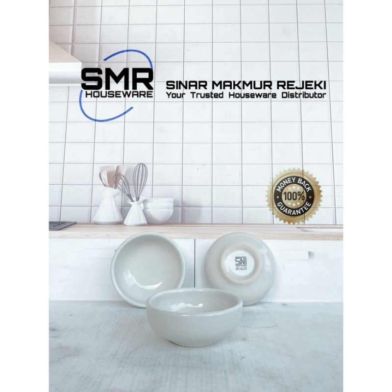 PIRING SAMBAL PUTIH KERAMIK MINIMALIS - PIRING KECIL SAJI