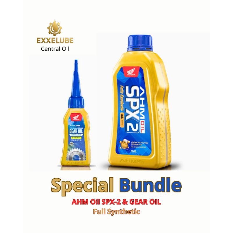 Paket Oli Motor matic AHM SPX2 800ml & Oli Gear AHM 120ml Full Synthetic - Oli Motor matic Honda