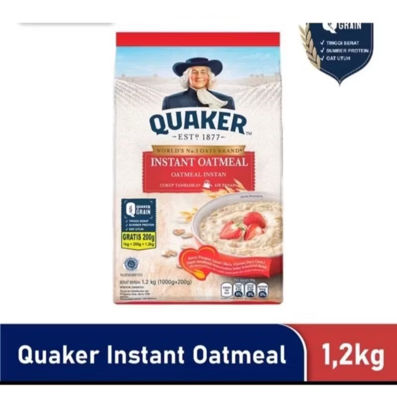 

Quaker instant oatmeal 1,2kg 1000+200gram