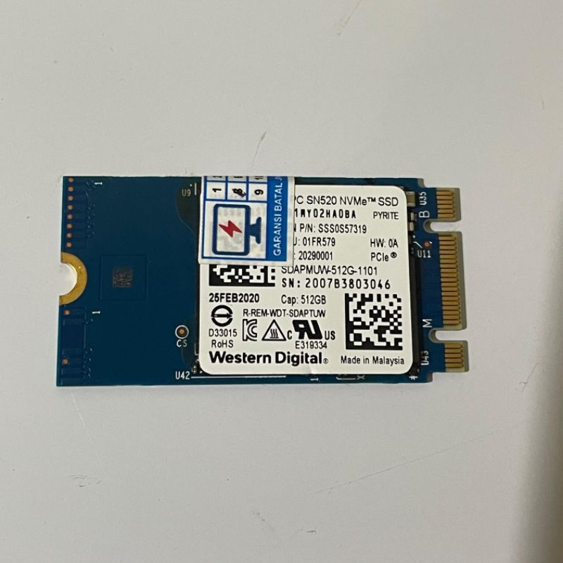 SSD NVME WD PC SN520 512GB GEN 3 X 2 UK 2242
