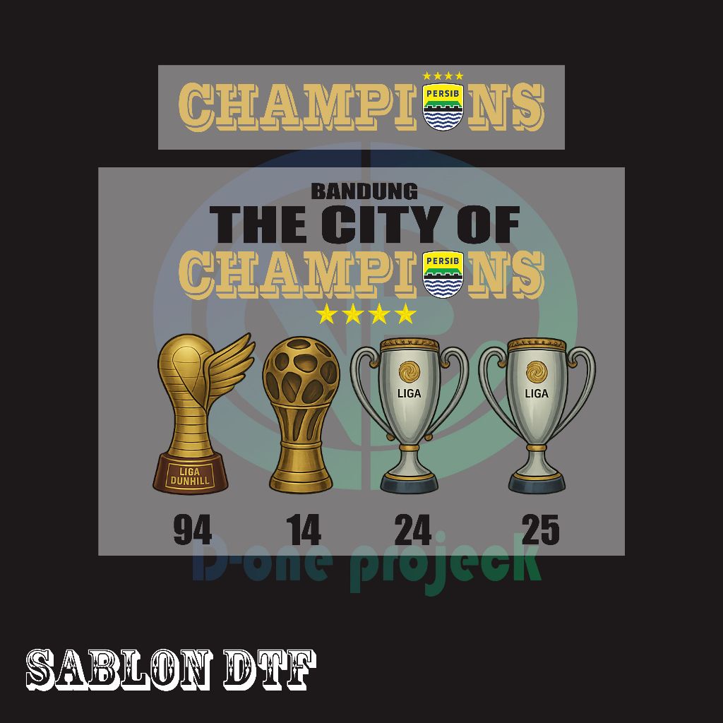 

Sablon Setrika DTF gambar PERSIB BANDUNG Champion terbaru ukuran besar