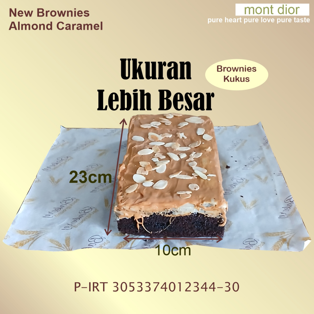 

Mont Dior Brownies Kukus Caramel Almond Premium Size 23x10 Lebih Besar
