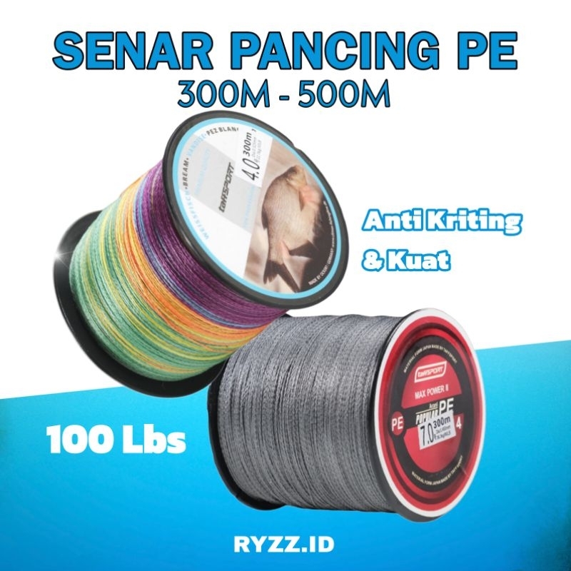 Senar PE Pancing 500M Senar PE Berkualitas dan Murah -  Senar Pancing Anti Kriting Senar PE Termurah