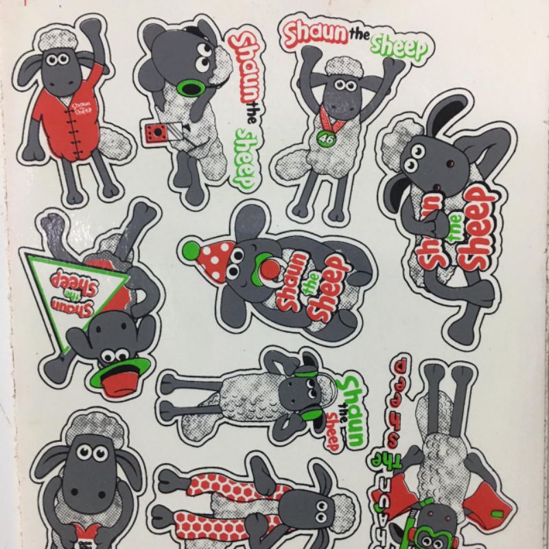 

Stiker kartun lucu shaun the sheep lembaran